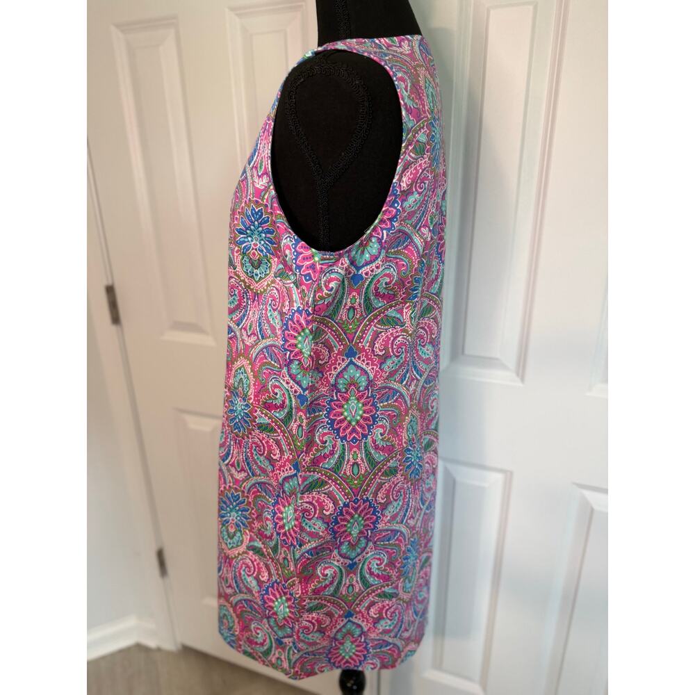 Martha Rowe Pink Paisley Shift Dress Sleeveless Summer Dress Size 10 - Picture 5 of 7